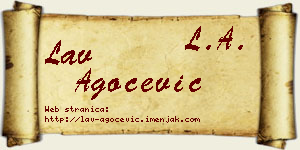 Lav Agočević vizit kartica